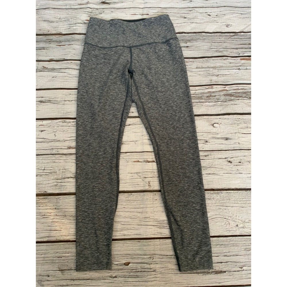 New Balance Womens High Waisted Space Dye Leggings Gray Athletic Tights Small